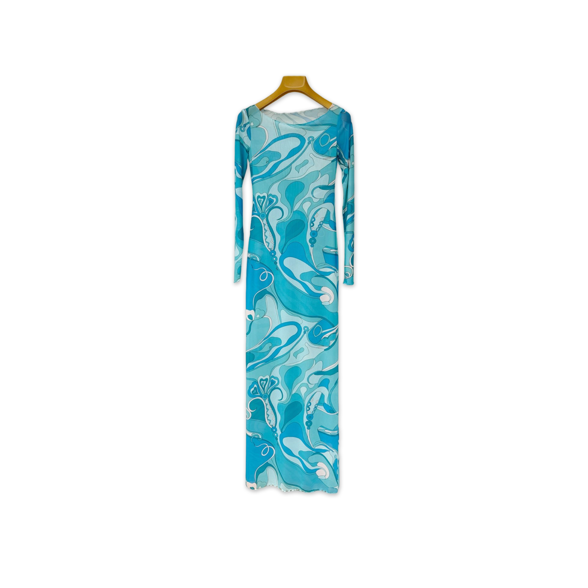 PUCCI RUFFLED PRINTED TULLE MAXI DRESS 5UJI365U839019